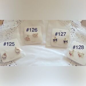 Cartoon Statement Stud Earrings 925 Silver Post NWT